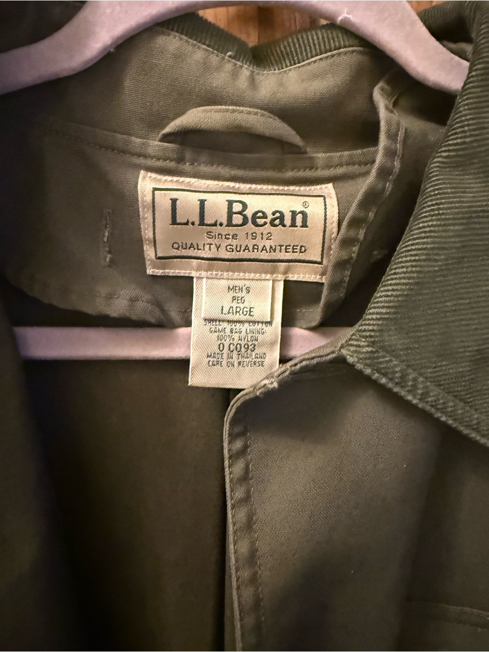 L.L. Bean Olive Green Men's Field Jacket - Picture 2 of 3